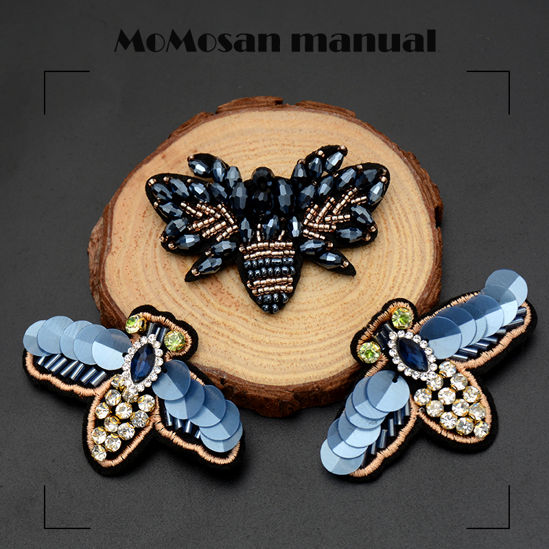 猫猫三手工钉珠蝴蝶刺绣辅料装饰