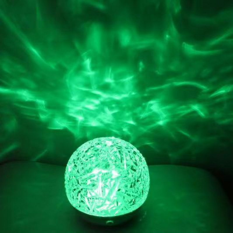 圆球动态水波纹氛围灯卧室床头小夜灯气氛星空投影灯高级感氛围灯