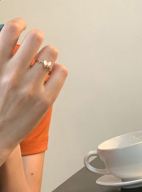 高级感蝴蝶戒指立体超仙女时尚个性ins潮开口冷淡风小众设计食指