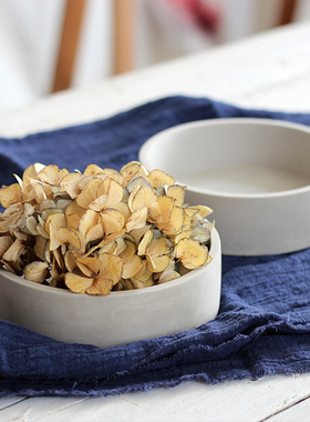 大口径矮花盆小水泥浅盆多肉陶瓷拼盘花盘宽口有孔陶盆苔藓球15cm