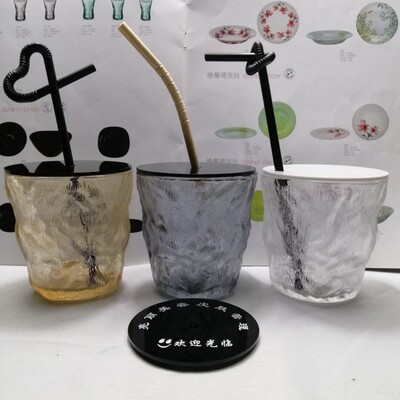 免费店名雨雾美发ins风玻璃杯