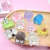 夜光卡通立体趴趴动物树脂配件奶油胶diy卧室微景观摆件材料