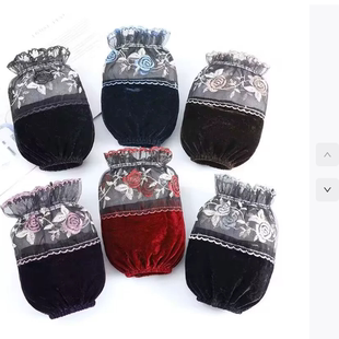 秋冬蕾丝金丝绒袖套上班耐脏短长款袖套成人办公护袖羽绒服袖筒