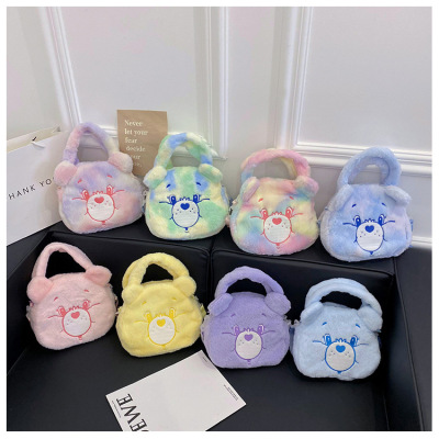 染手提包单肩斜跨毛绒包收纳包