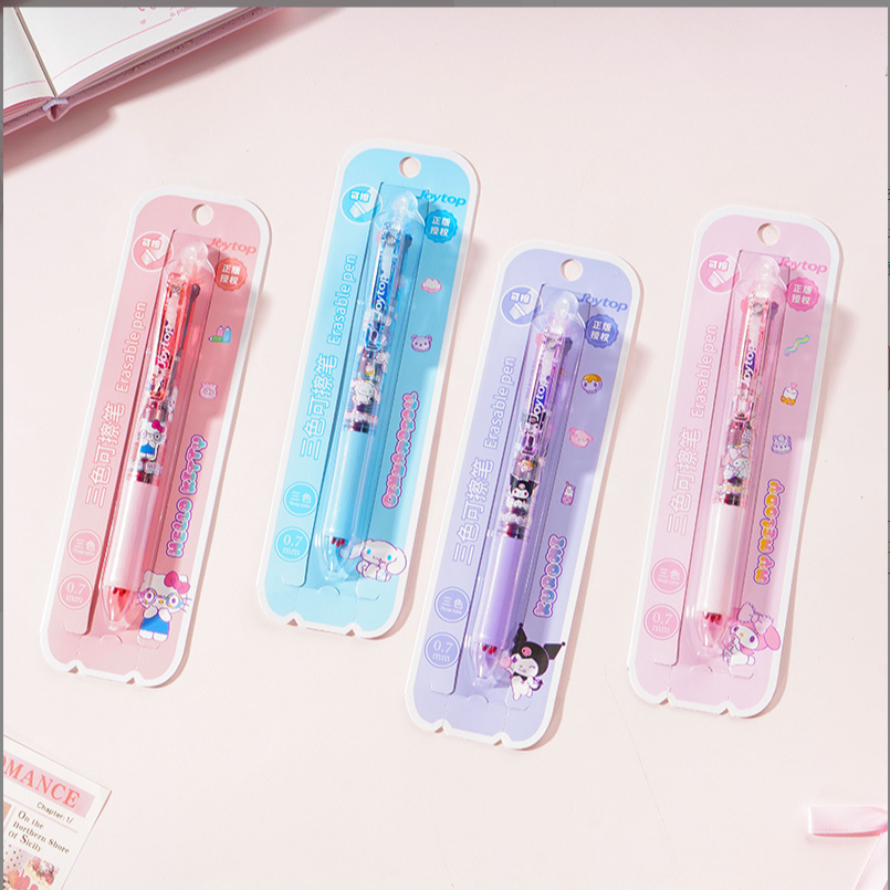 悦木三丽鸥正版可擦三色笔学生文具0.5热可擦中性笔记号笔红蓝笔,文具电教/文化用品/商务用品,中性笔,淘宝优惠券,粉丝福利购,淘宝优惠卷