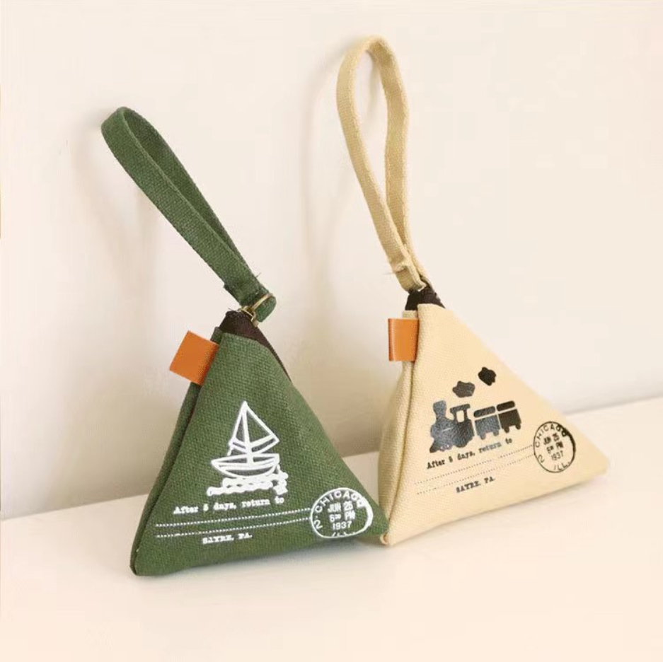 铁塔个性创意复古粽子零钱包可爱迷你帆布包硬币包女收纳钥匙包