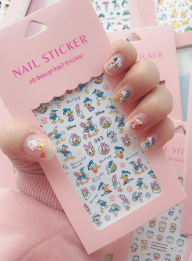 卡通可爱指甲贴纸 学生儿童美甲贴 diy贴画小美小白子星水果