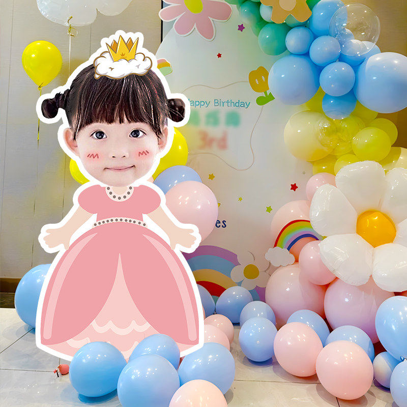 公主宝宝生日定制女孩周岁百天迎宾牌满月气球布置大头卡通KT板,节庆用品/礼品,装扮布置套餐,淘宝优惠券,粉丝福利购,淘宝优惠卷