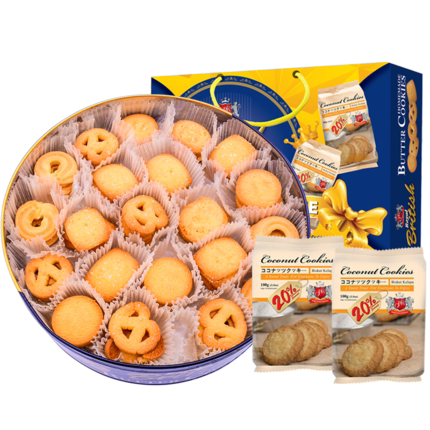 gpr英式曲奇饼干礼盒装零食小吃代餐罐装铁盒908g马来西亚进口