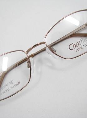 Charmant夏蒙 纯钛 眼镜架CH10718 茶色 近视 细边 钛架 眼镜框