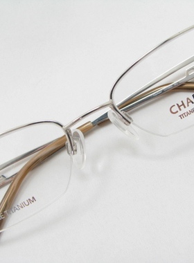 Charmant夏蒙 纯钛 眼镜架CH10855 WG金色半框架 眼镜框
