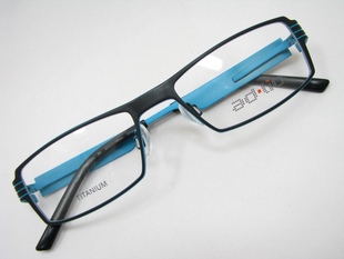 Charmant夏蒙纯钛眼镜框架adlib ad.lib AB3123U BK黑蓝双色钛架