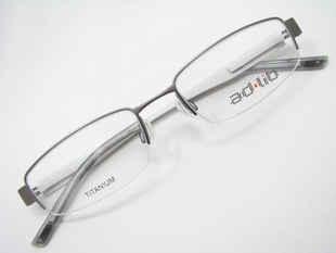夏蒙Charmant爱博纯钛眼镜框架adlib ad.lib AB3104U GR银灰半框