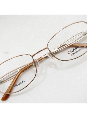 Charmant夏蒙纯钛近视眼镜框架CH12076 GD橙色成熟女款