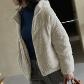 天天家獭兔条绒鹅绒服23秋冬新款 TTDP 重工定制连帽外套O1198