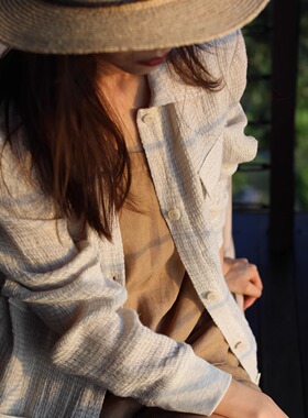 【TTDP】天天家意大利软亚麻夹克工装上衣经典设计感衬衫女T0461