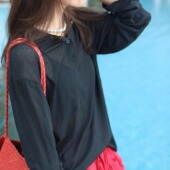 TTDP 天天家新品 微透针织长袖 polo衫 点缀徽标T0445