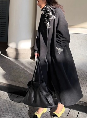 【TTDP】天天家轻奢系羊绒羊毛双面呢大衣一粒扣立领长款外套1175