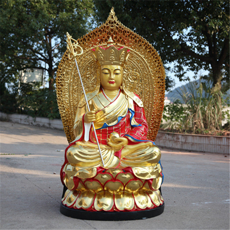 地藏王菩萨带背光寺庙神像摆件
