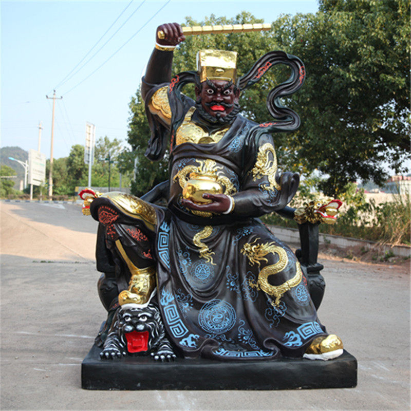 树脂鎏金2米古彩赵公明武财神