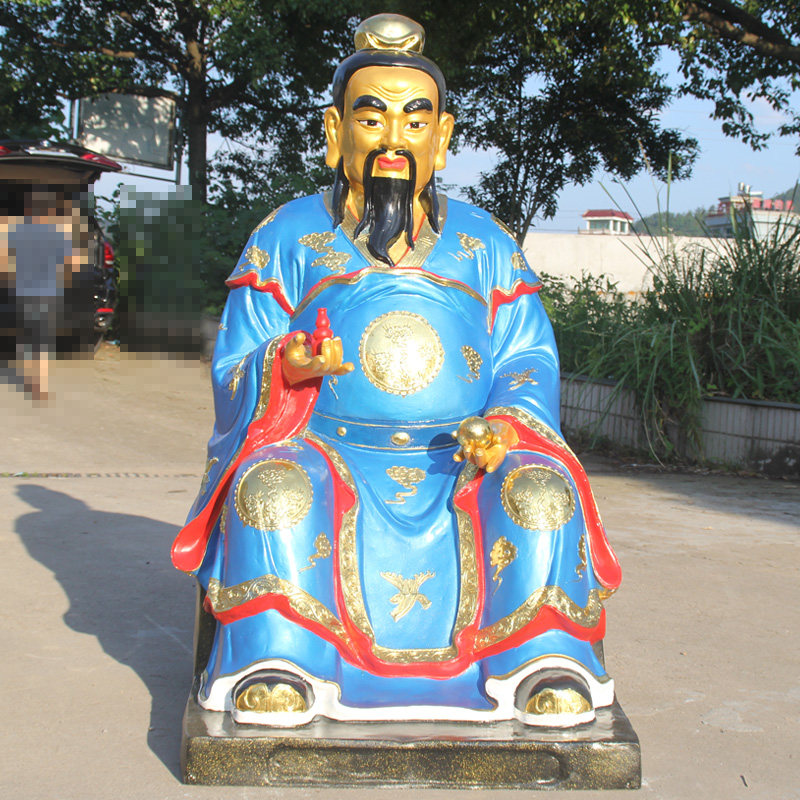 寺庙贴金彩绘药王菩萨树脂金色药师佛佛像1米6神医药孙思邈神像