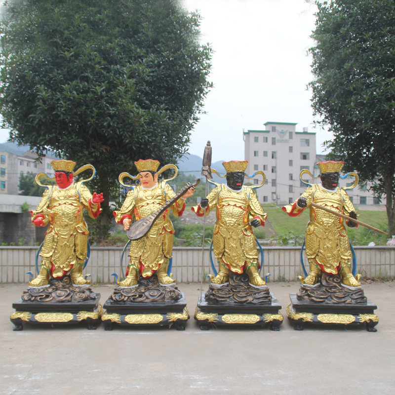 厂家直销寺庙佛像1米3站四大天王寺庙天王殿贴金彩绘四大天王菩萨