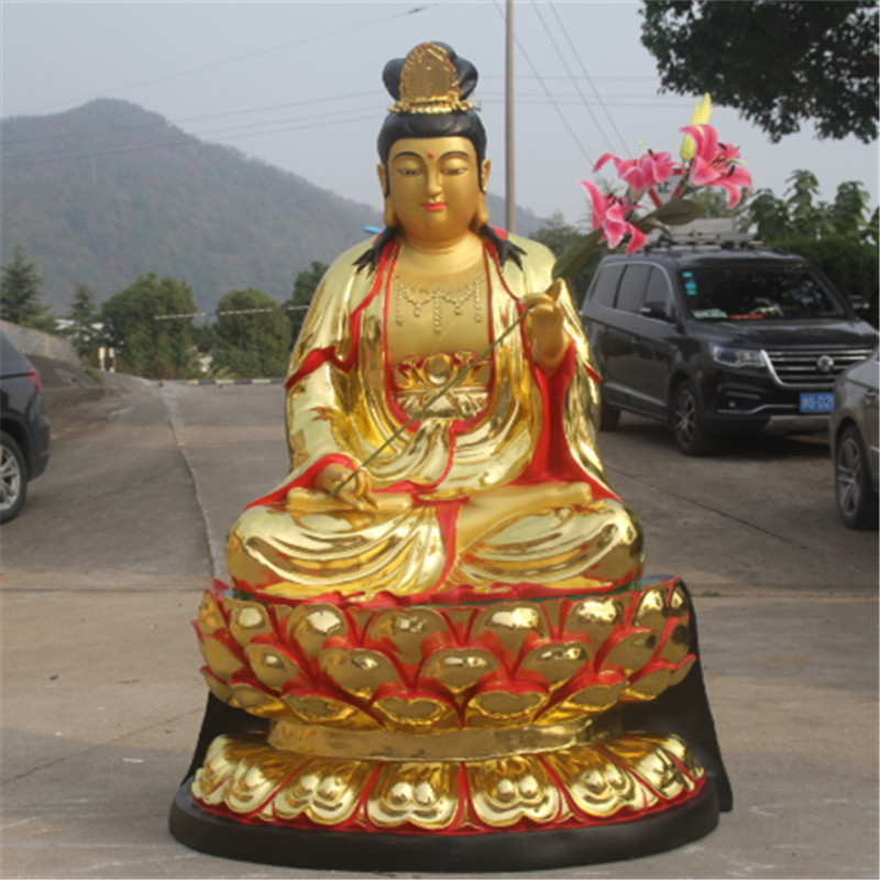 树脂玻璃钢鎏金彩绘菩萨寺庙佛像