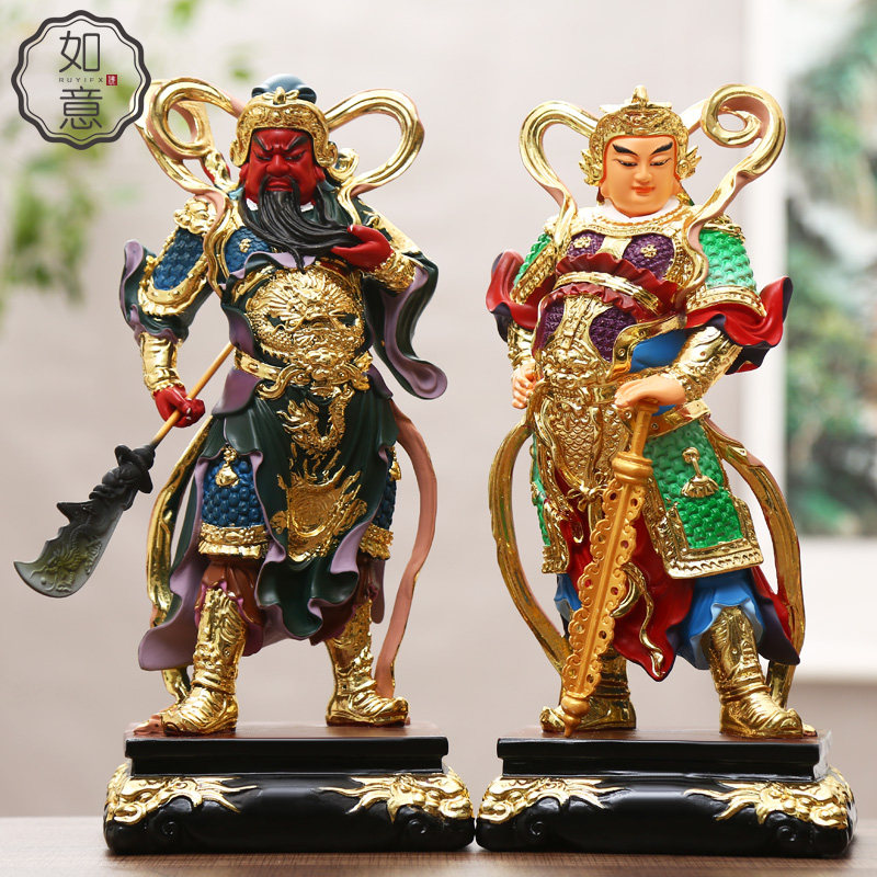树脂鎏金关公神像敦煌彩韦陀菩萨