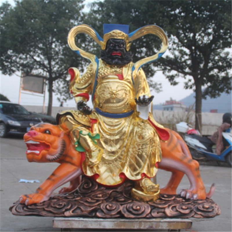 树脂鎏金彩绘赵公明佛像武财神