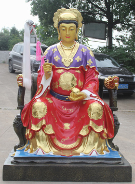 树脂玻璃钢泰山老母贴金彩绘