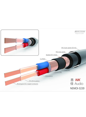 NEOTECH 万隆 NEMOI-3220 矩形方芯UP-OCC单晶铜音响信号线连接线