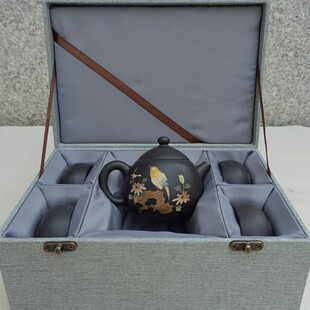 云南紫陶茶壶建陶壶黑陶壶手工壶高性价比套装伴手礼一壶四杯包邮