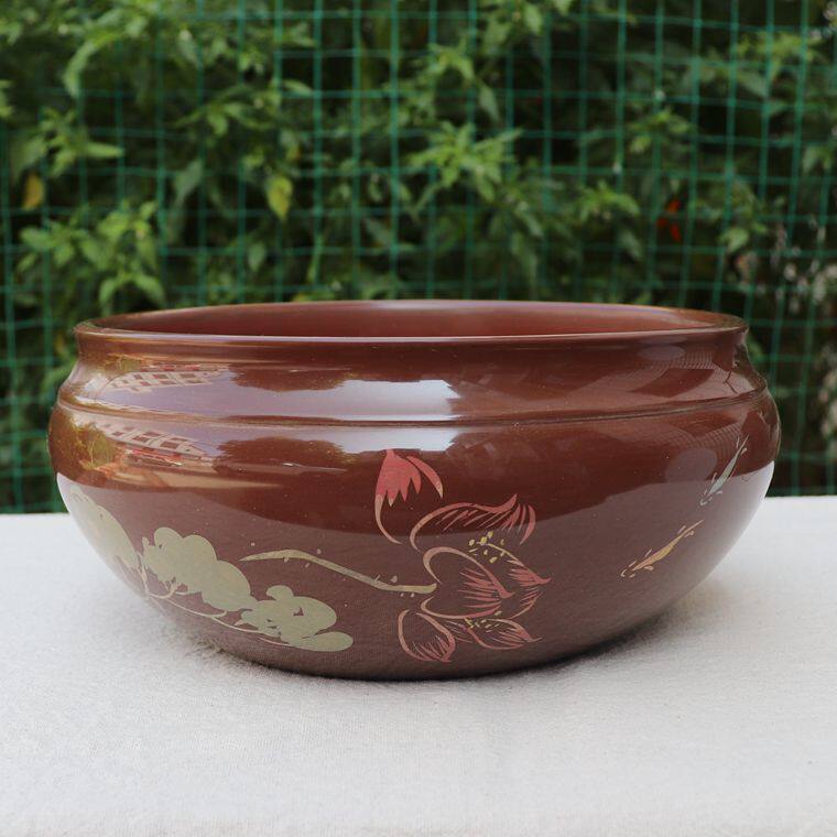 云南建水紫陶茶杯茶海小风水缸水培花盆名家戴田清 杯洗茶洗笔洗3