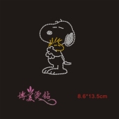 烫钻烫图 烫钻图 卡通图案小狗史努比 中东钻DIY 烫图 076