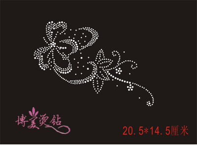 太极服烫钻花朵烫钻可换色