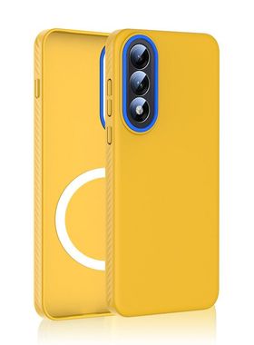 适用一加ace5至尊版手机壳磁吸ACE5ultra磨砂肤感防指纹新款黄色