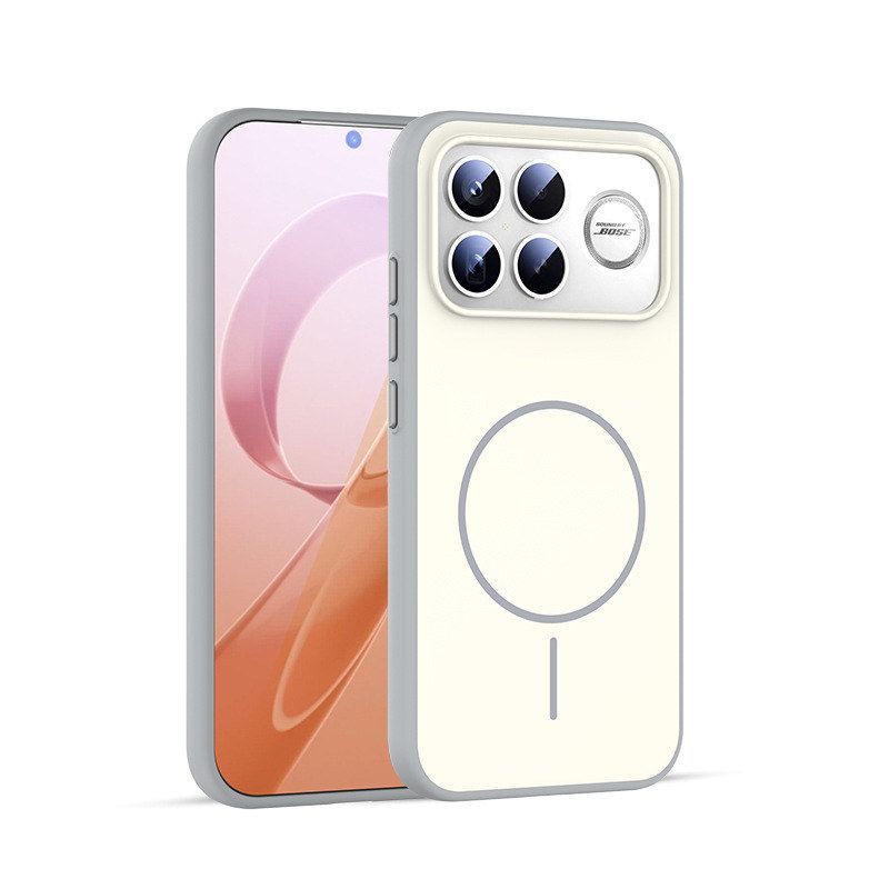 适用红米K90promax手机壳新款K90磁吸肤感撞色REDMI金属按键小米