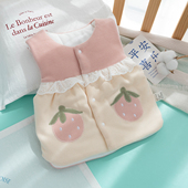 婴儿女宝宝马甲秋冬保暖夹棉保暖对开扣背心加厚男童冬装 上衣坎肩