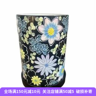 濑户烧手绘釉下彩陶瓷筷笼黑色