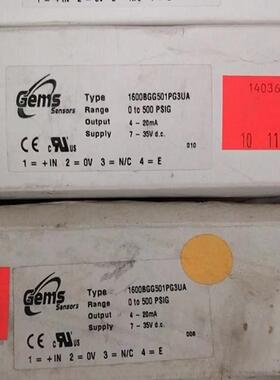 美国Gems压力传感器工业变送器1600BGH601PG3UA 1600BGG501PG询价