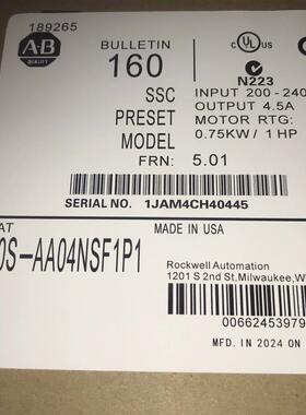 Ab变频器160S-AA02NSF1P1 aa04nps1 议价询价