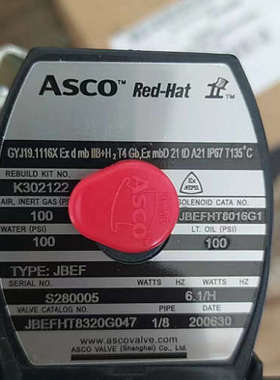 ASCO电磁阀 JBEFHT8320G047 FG-N093 MO-061520-068 S280005议价