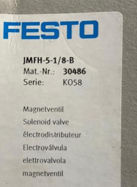 FESTO费斯托气动电磁阀 30486 JMFH-5-1/8-B 换向阀询价