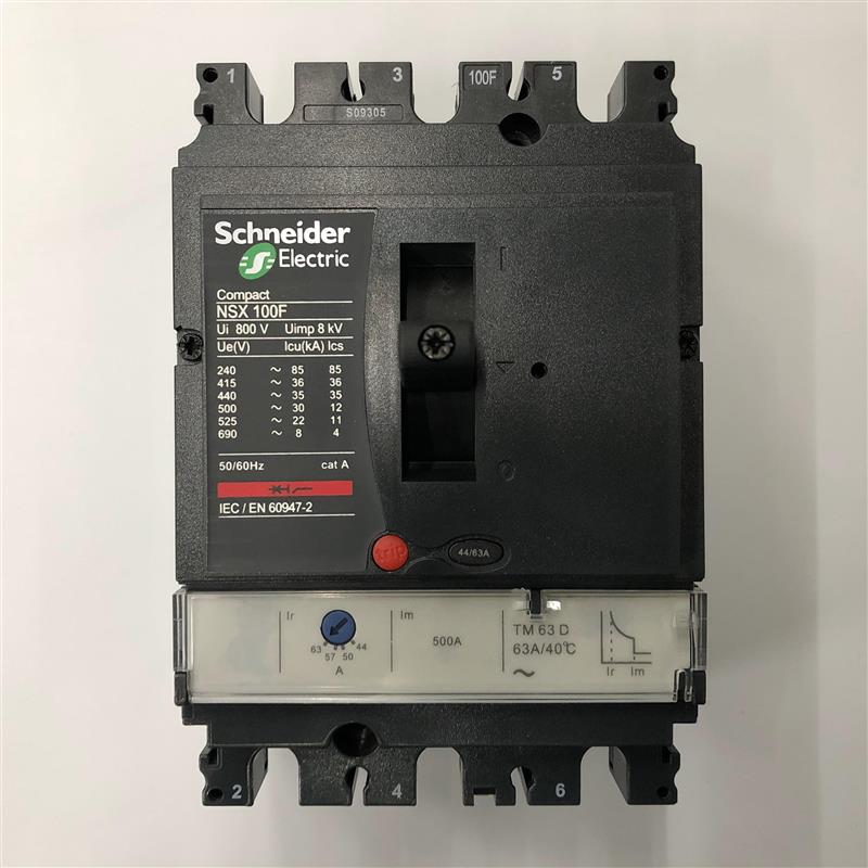 原装正品NSX100F 3P TM63D 63A施耐德空气开关塑壳式断路器询价
