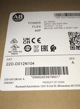 AB变频器22B/22d-b2p3/b5p0/b8p0/b012/b017/b024/b033n104议询价