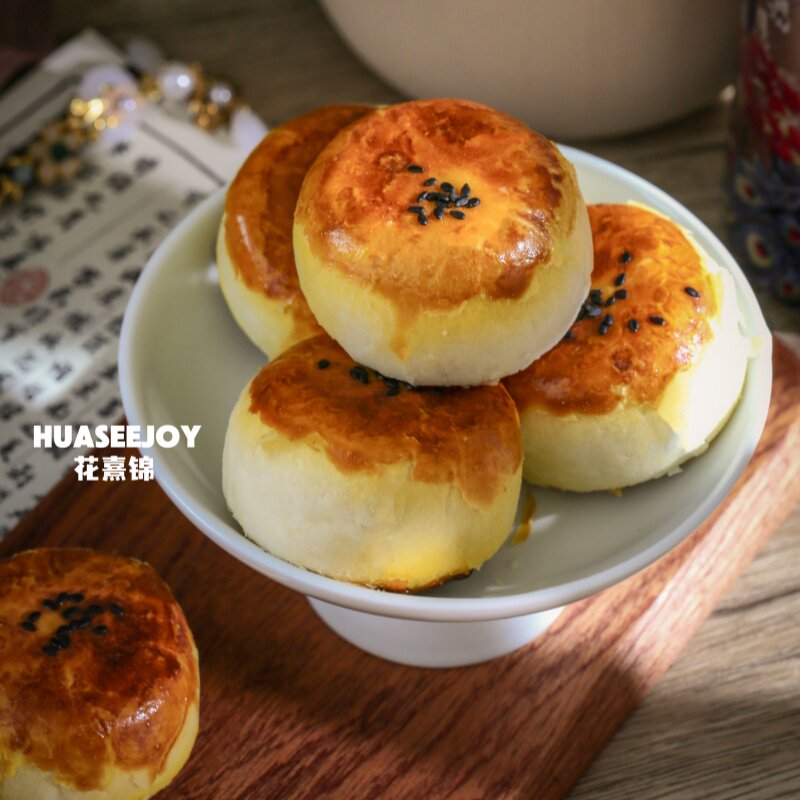 花熹锦红豆沙麻薯蛋黄酥360g中式传统糕点上海特产伴手礼节日礼盒