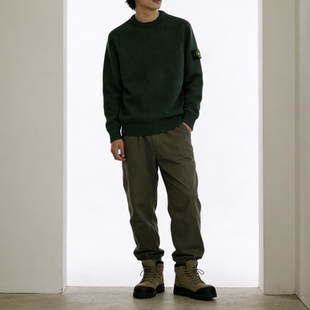 欧美街头风石头D秋冬新款男圆领纯棉针织衫套头毛衣厚休闲时尚潮