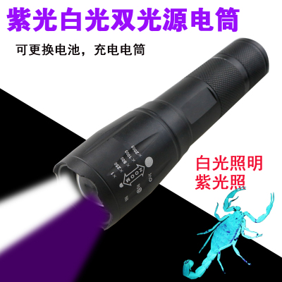 白光紫光双光源手电筒