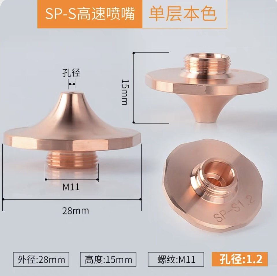 SP-S28高速激光喷嘴 六方梅花 适用于大族 嘉强 普雷 邦德 D-5A
