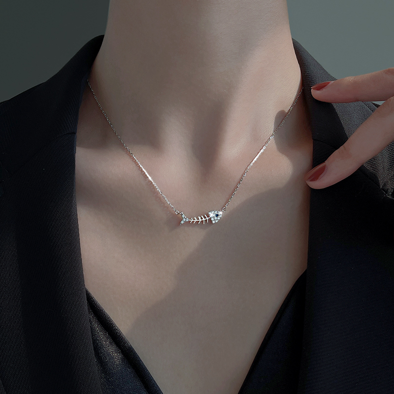 纯银鱼骨小众设计感高级毛衣链